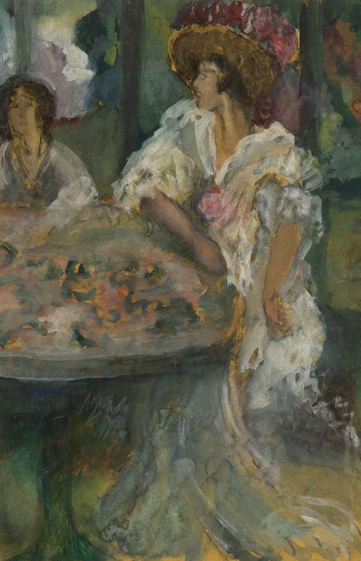Café Scene with Young Girl
